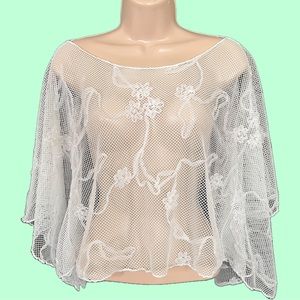 Polly Pirela Designs custom made see through floral mesh top
